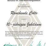 Urkunde 10 Jahre Rauchende Colts 2014